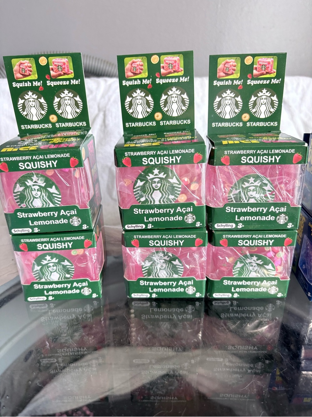 *One only* Starbucks squishy pink cube strawberry açai lemonade